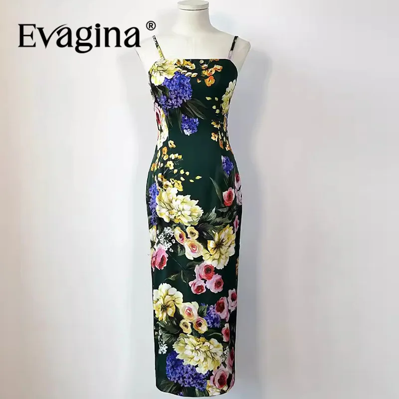 Evagina เดรสทรงดินสอเซ็กซี่สำหรับผู้หญิง, เดรสผ้าไหมเอวสูงเปิดหลังสายเดี่ยวแนววินเทจ