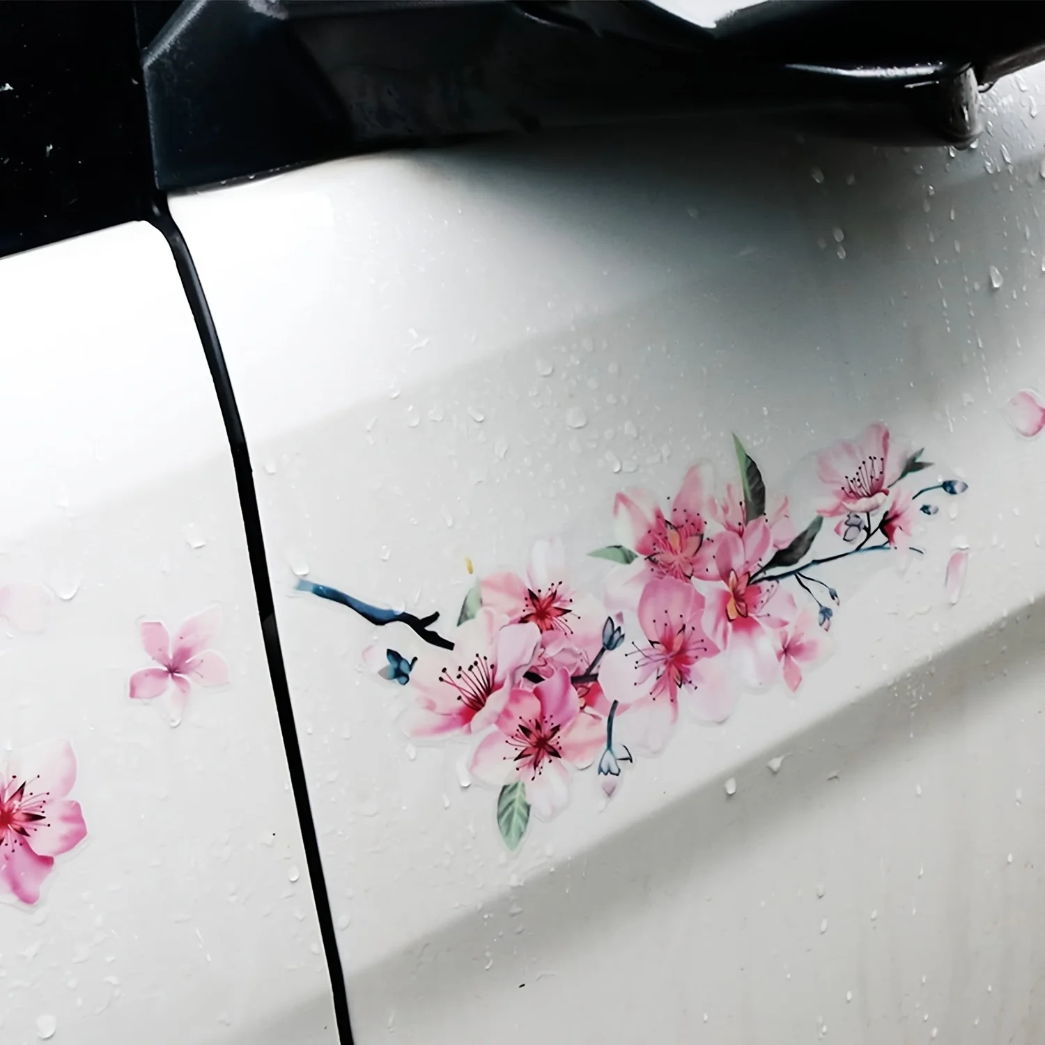 1Set Cherry Blossom 2D Flat Vinyl Sticker Floral Art Decor Decal for Car Motorcycle Laptop Water Bottle Luggage Helmet Home Wall