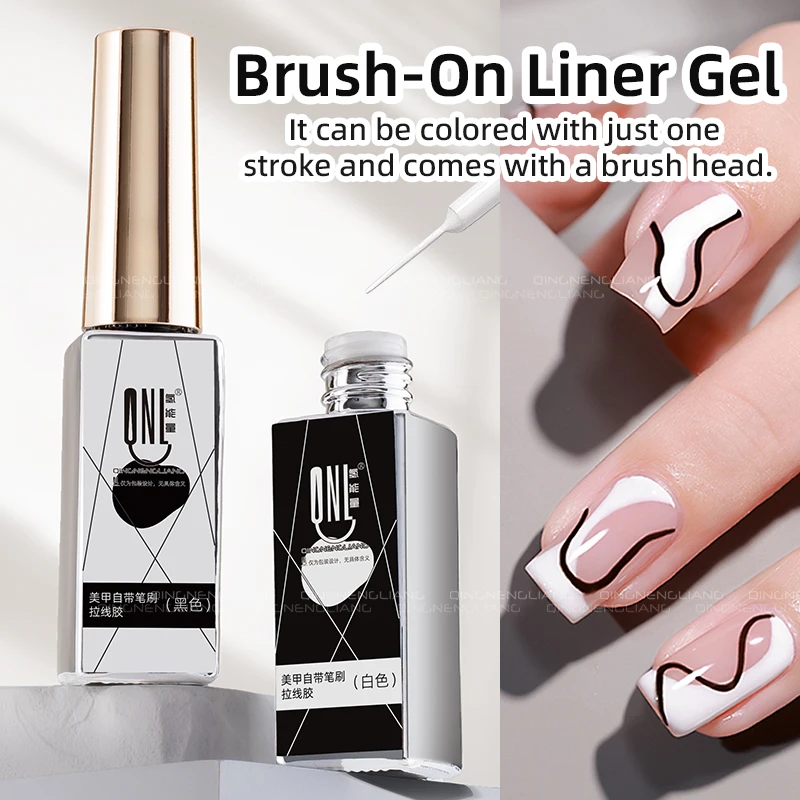 7ml Liner Gel Nail Polish White Black Soak Off UV/LED Painting Gel DIY Nail Art French Style Stripe Gel Semi Permanent Varnish
