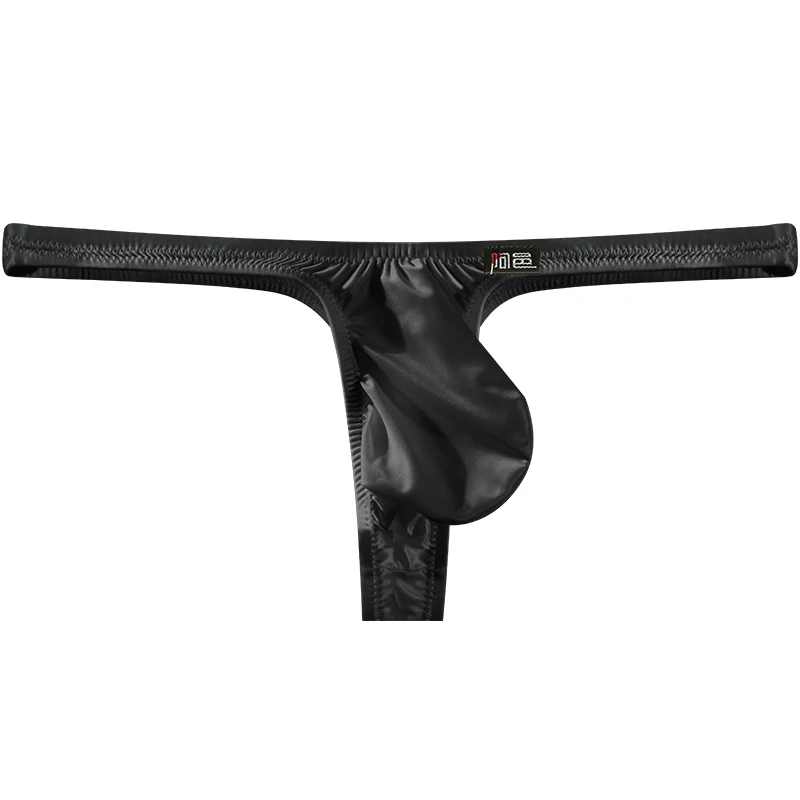 Men's Underwear Thong Ultra-Thin Ice Silk Breathable Sexy Low-Rise T-Back Stretch-Fit Under