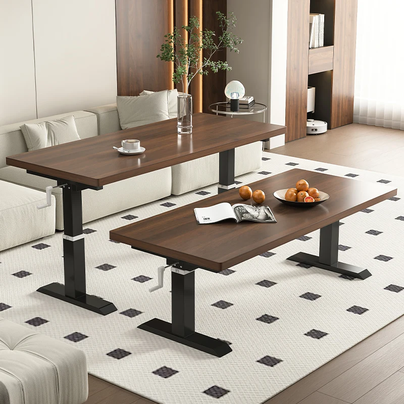 Lifting tea table Tea table Office reception Coffee  Living room Household multi-functional solid wood desk