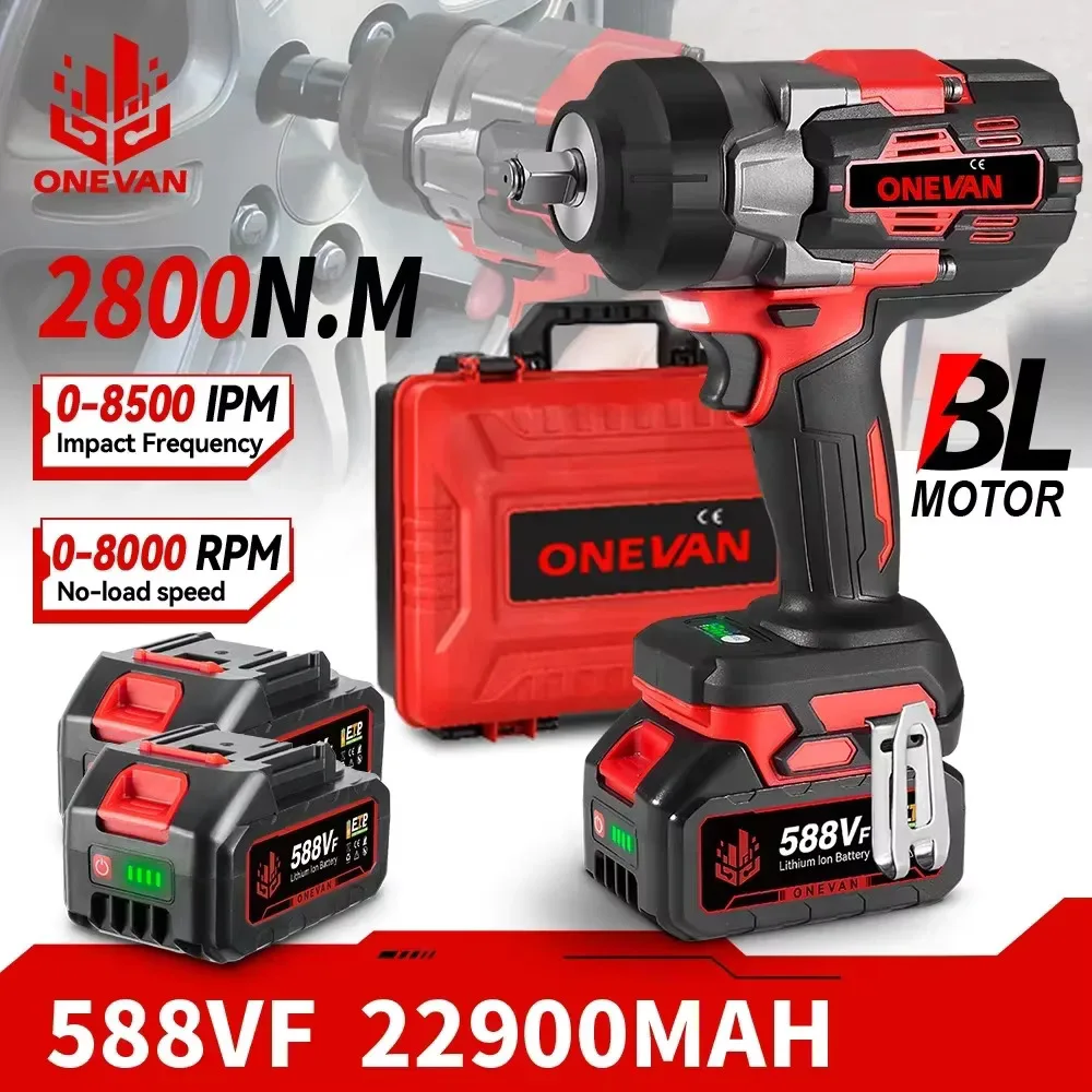 ONEVAN 2800N.M Torque Brushless Electric Impact Wrench 5 Speeds Cordless Wrench Screwdrive Power Tool  For Makita 18V Battery