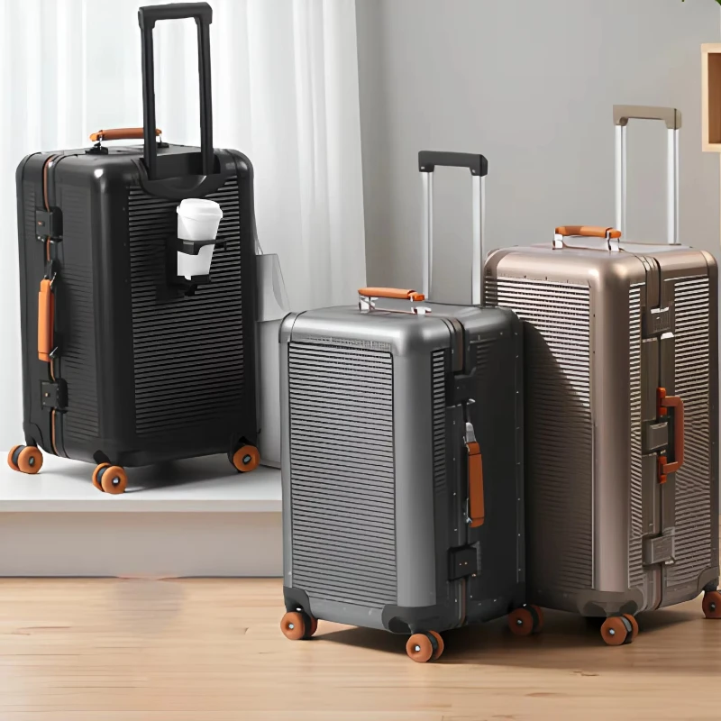Hot-selling new large-capacity suitcase Men's thickened sturdy and durable suitcase, suitcase Aluminum frame suitcase