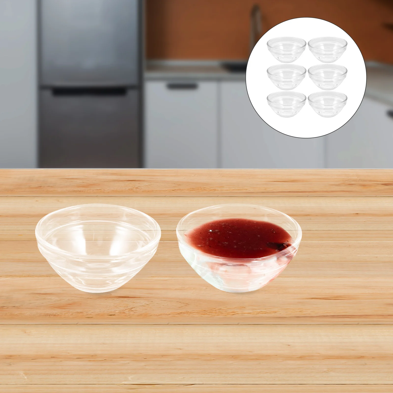 

6Pcs Stackable Clear Glass Pudding Bowls Small Jelly Cups Dessert Containers Kitchen Prep Bowls Passover Pudding Bowl