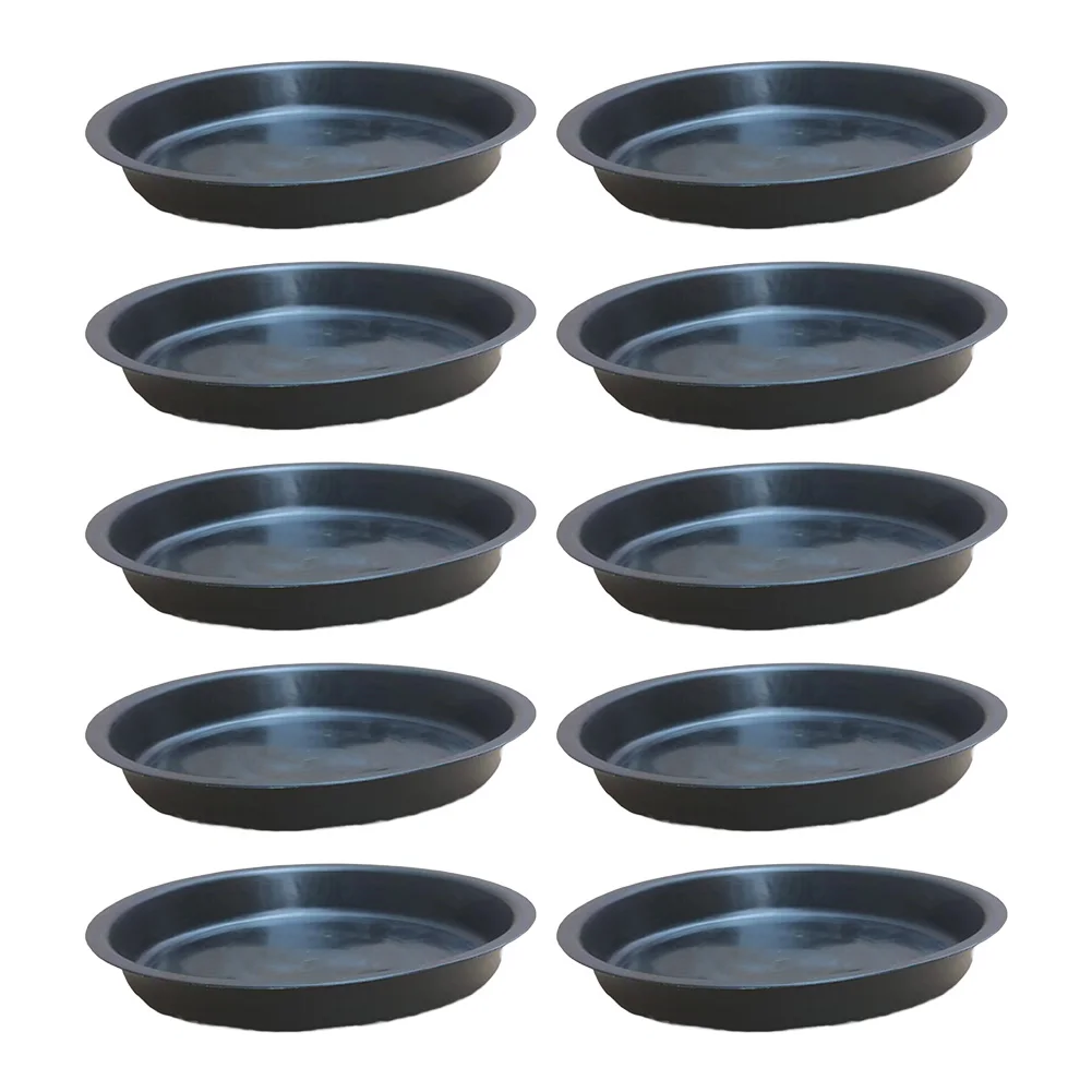 10 Black Plastic Plant Drainage Trays for Indoor Use Compatible with Pots Having Upper Opening 11.5cm 13.9cm 15.8cm 17.8cm