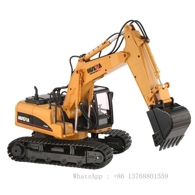 

Hot Sale HuiNa Toys 1350 15 Channel 2.4G 1/14 RC Metal Excavator Truck Construction Engineering Vehicle Tank Models