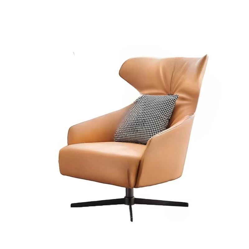 كرسي بذراعين من الجلد أريكة واحدة لغرفة المعيشة على الطراز الحديث #1