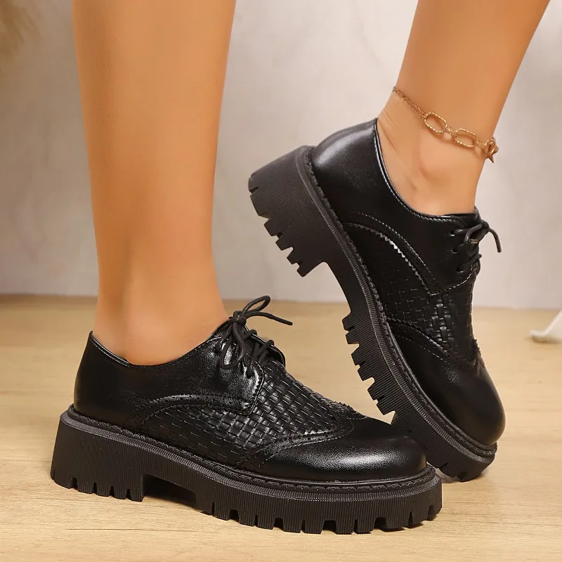 

Брендовая женская обувь 2025 года, женская обувь на высоком каблуке со шнуровкой, модная сетчатая офисная и карьерная обувь, новый бестселлер с круглым носком, женские однотонные туфли на каблуке