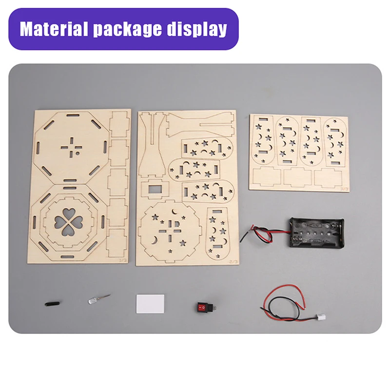 مشروع تعليمي DIY مجموعة مصابيح طاولة خشبية صغيرة