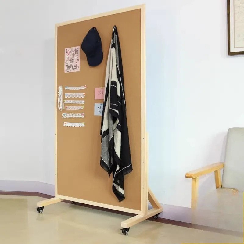 

Movable cork board photo wall floor vertical bracket message display announcement board felt display school
