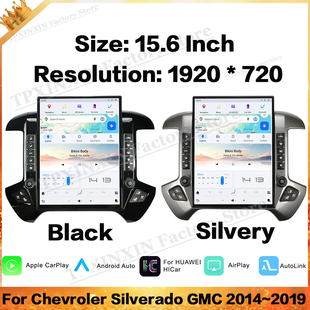 

Мультимедиа Qualcomm Android Auto Carplay для Chevroler Silverado GMC 2014 ~ 2019 GPS-навигация Аудио Автомобильный радиоприемник Стерео головное устройство