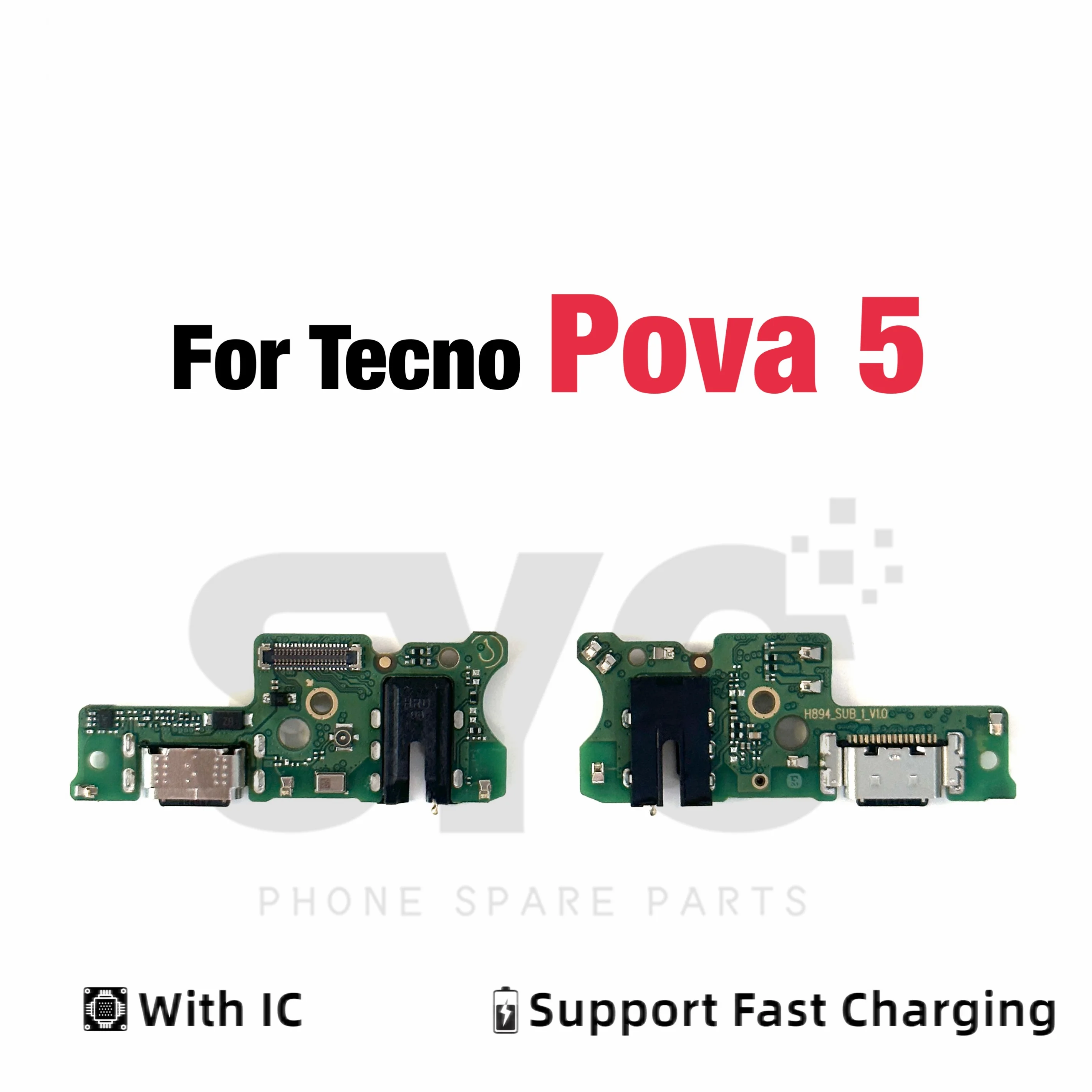 SYC OEM Fast Charging Port Connector Board Dock Charger Flex Cable For Tecno Pova 5 Replacement