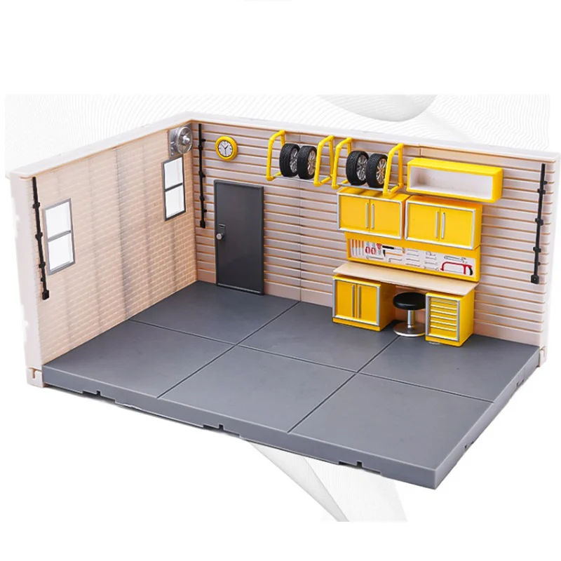 

1/43 Scale Diecast Car Model Garage Scene Simulation Repair Workshop Display Accessories