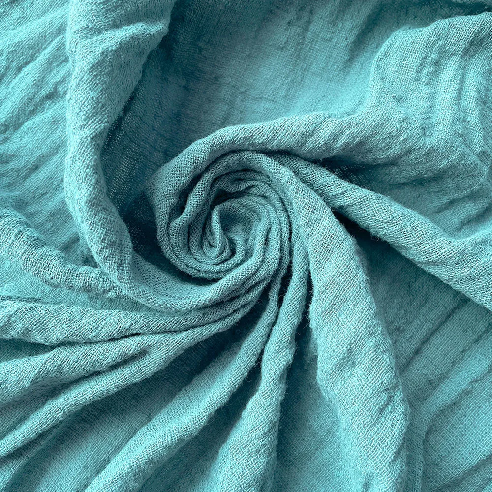 Organic Linen Cotton Crinkled Fabric for Sewing