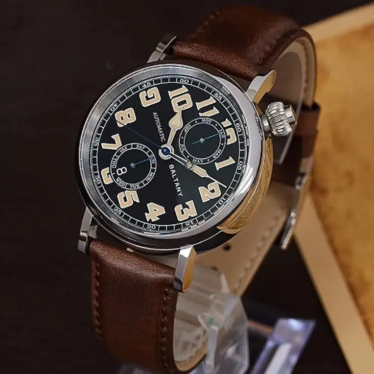 Baltany Men Automatic Watch 41mm Mechaical Wristwatch 50m Waterproof Sapphire Mirror C3 Luminous Miyota 9122 Military