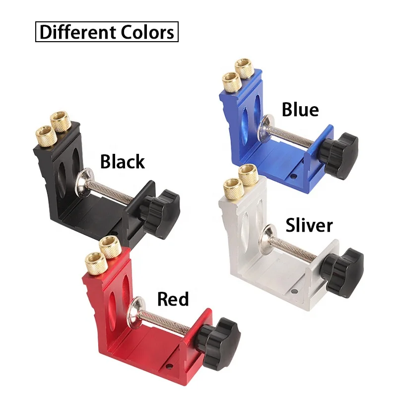 Bag Hole Clamp Kit Woodworking Punch Full Material Bag Screw Clamp with 3 Drilling Tools