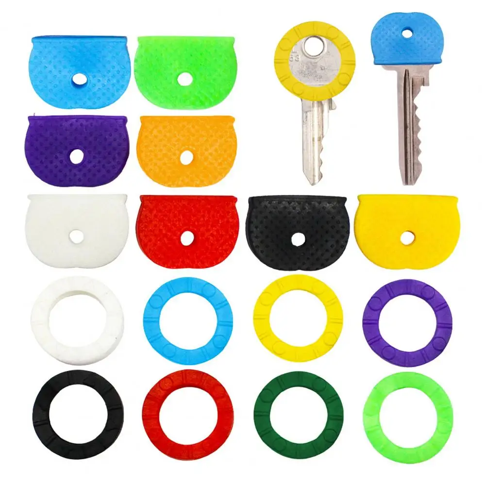 Home Office Key Accessories Colorful Key Caps Set for House Rubber Plastic Key Covers Round Identifiers for Easy for Easy