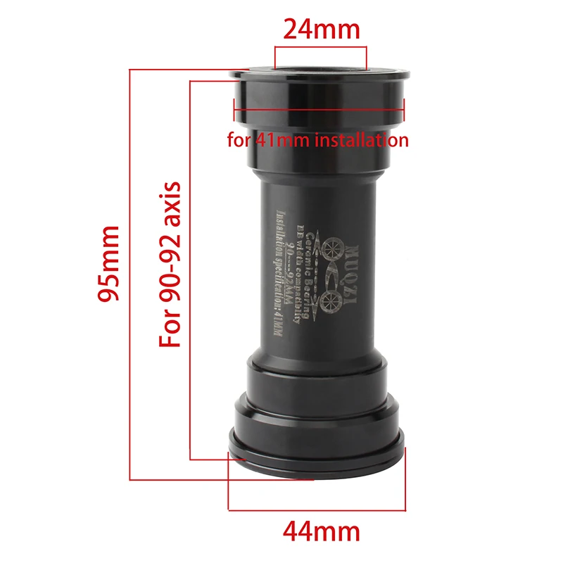 Press In Ceramic Bearing MTB Road Bicycle Bottom Bracket 90-92mm Mountain Bike Central Axis BB Sets for Full Carbon Frame