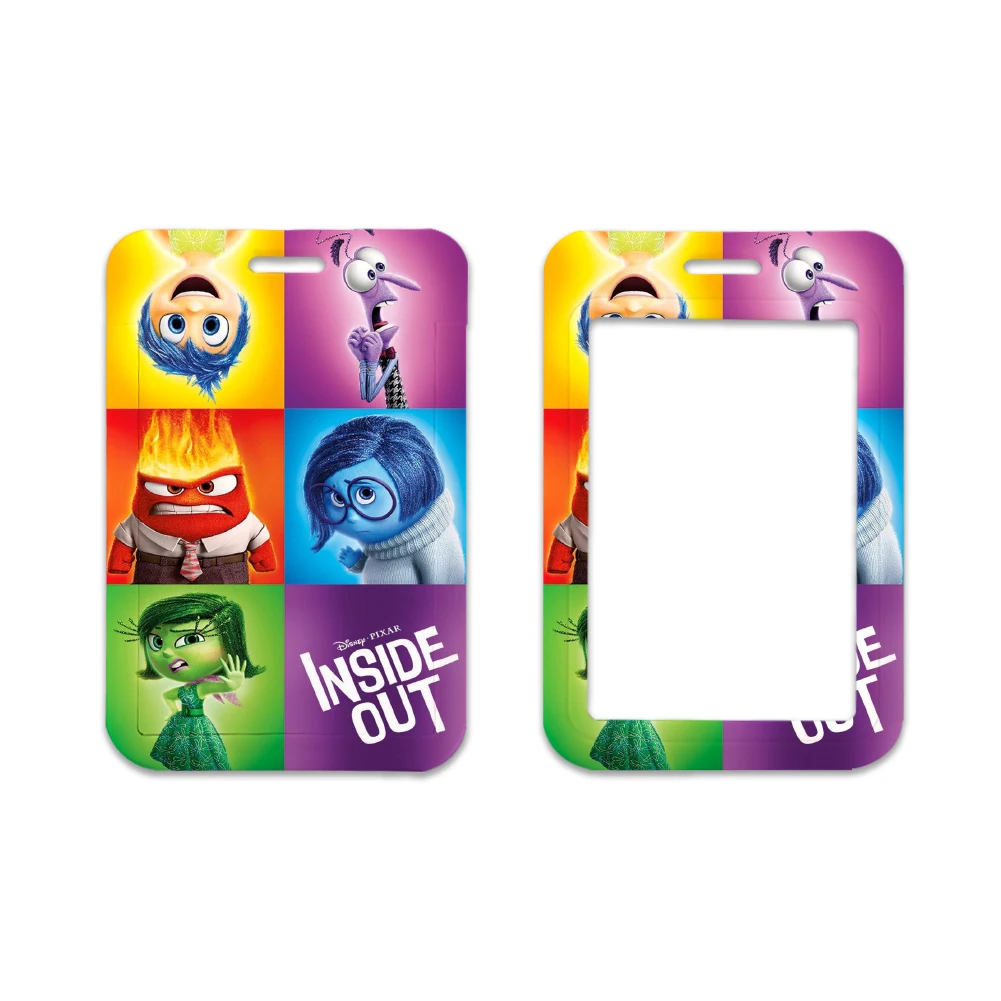 W Lastest Disney Inside Out 2 Card Holders Lanyards Girls Door Card Case Hanging Rope Badge Holder Neck Strap Gift