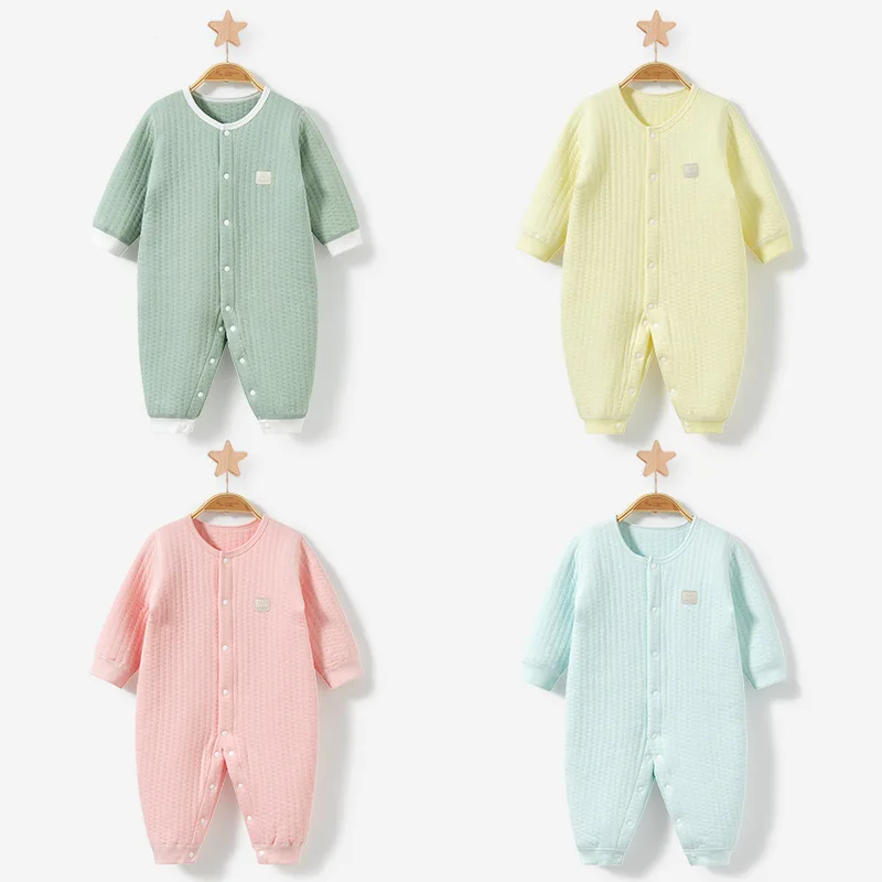 Baby Bodysuit Thin Cotton Thermal Clothing Pure Cotton Romper Men's and Women's Cotton Jacket Set Baby