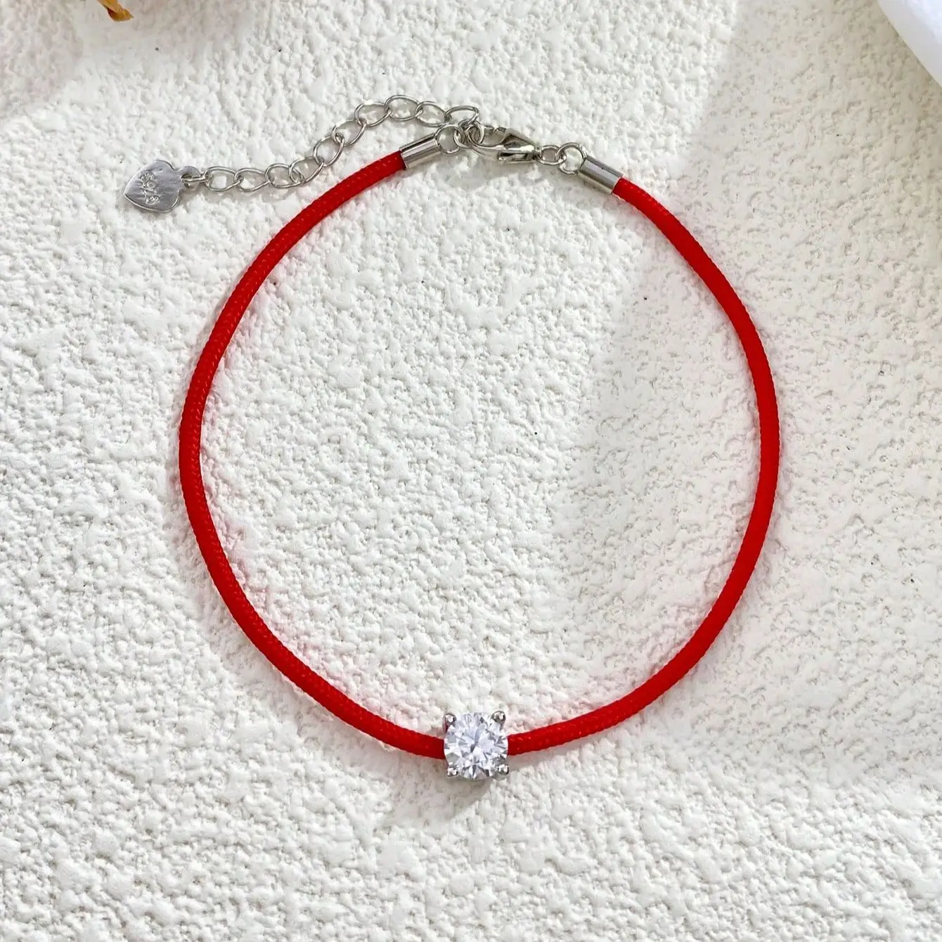 GRA 0.5 Carat Sparkling Certified Real Moissanite Diamond Red String bracelets for Woman Gift Minimalism Party Fine Jewelry