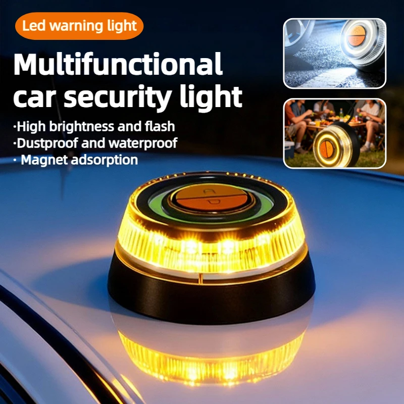 Magnetic portable emergency rear end warning light for vehicles, waterproof, durable, high brightness LED car flashing light