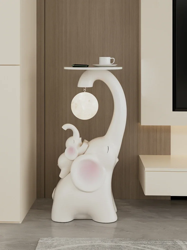 Cartoon Elephant Lamp Living Room Large Floor to Floor Decoration TV Cabinet Sofa Next to Several Trays of Storage Shelves