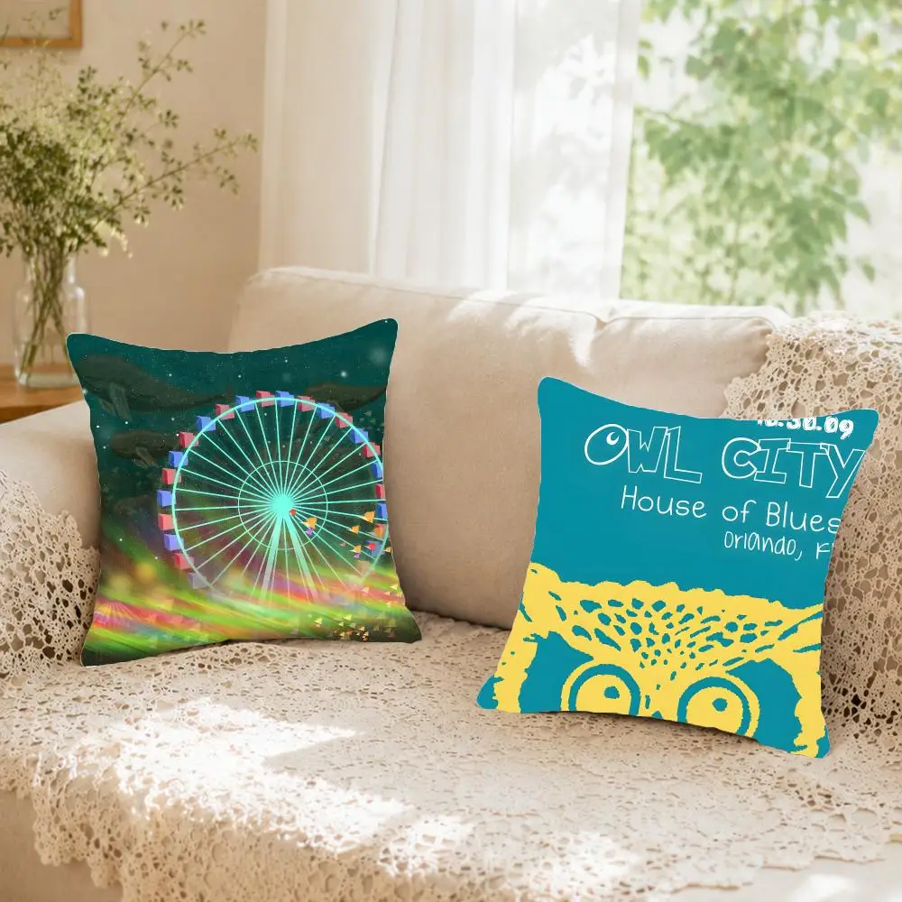 Dreamy Band O-Owl City Cushion Cover Faux fur decorative Dark academia style Cat scratching post Rustic Spa pillow cover