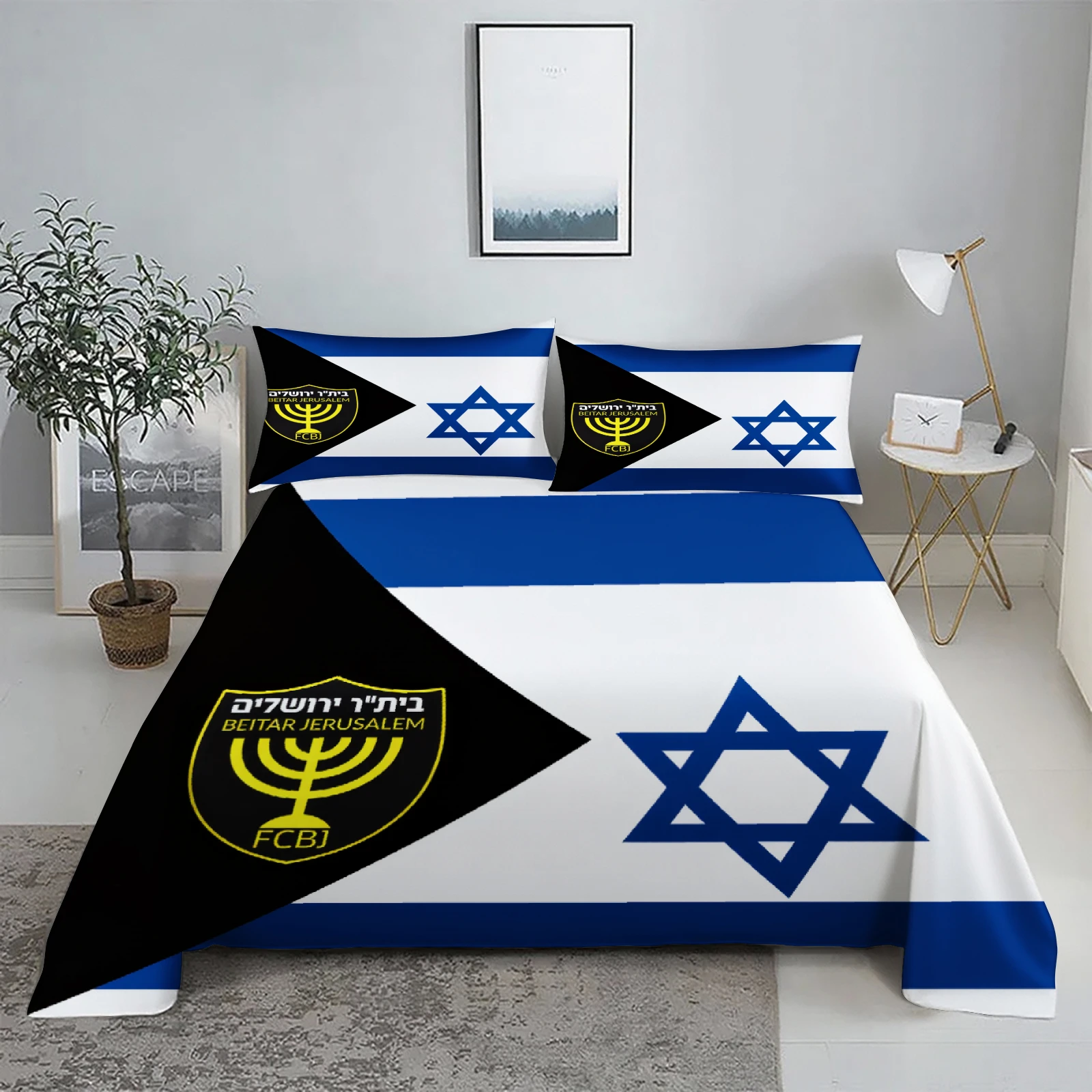 

3 шт. FC Beitar Jerusalem Комплект постельного белья Израиль Футбольный комплект постельного белья Single Twin Queen King Size Полный комплект постельного белья для детей