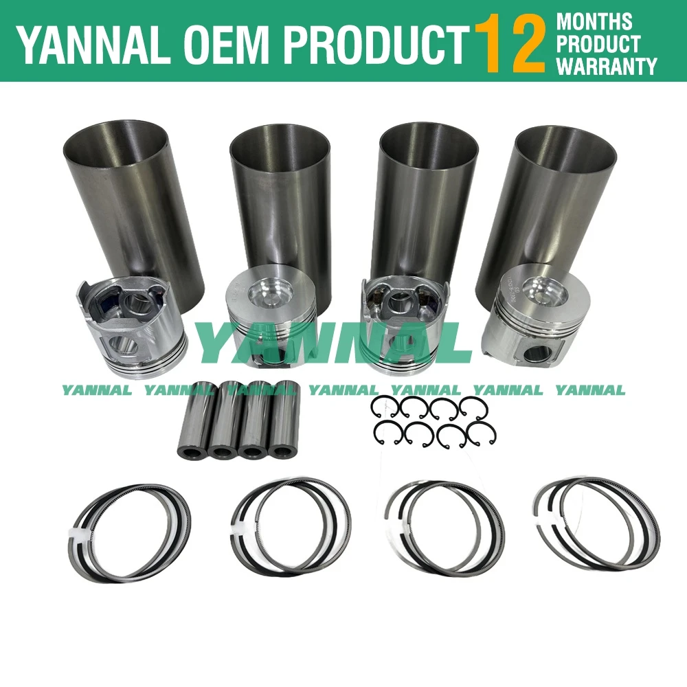 4TNV86 TK486 Overhaul Rebuild Kit For Yanmar Piston Rings Cylinder Liner Full Gasket Set Engine Repair Parts 86*2+2+4mm