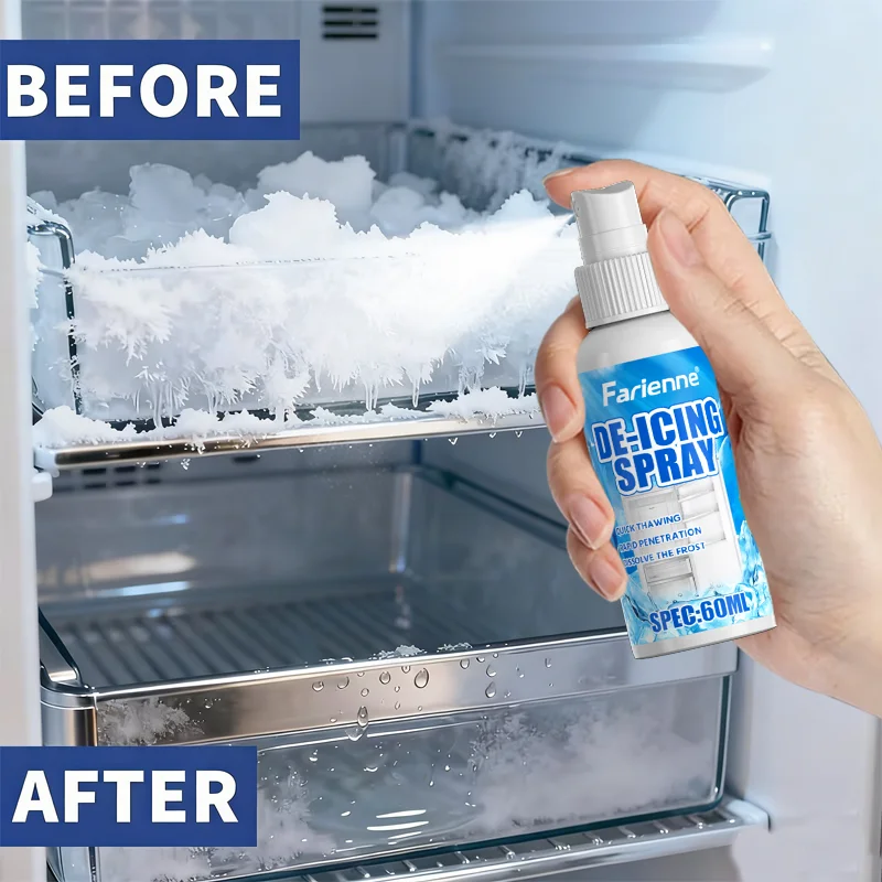 Spray Descongelante Rápido Farienne para Refrigerador y Congelador, Agente Deshielso para Derretir Hielo