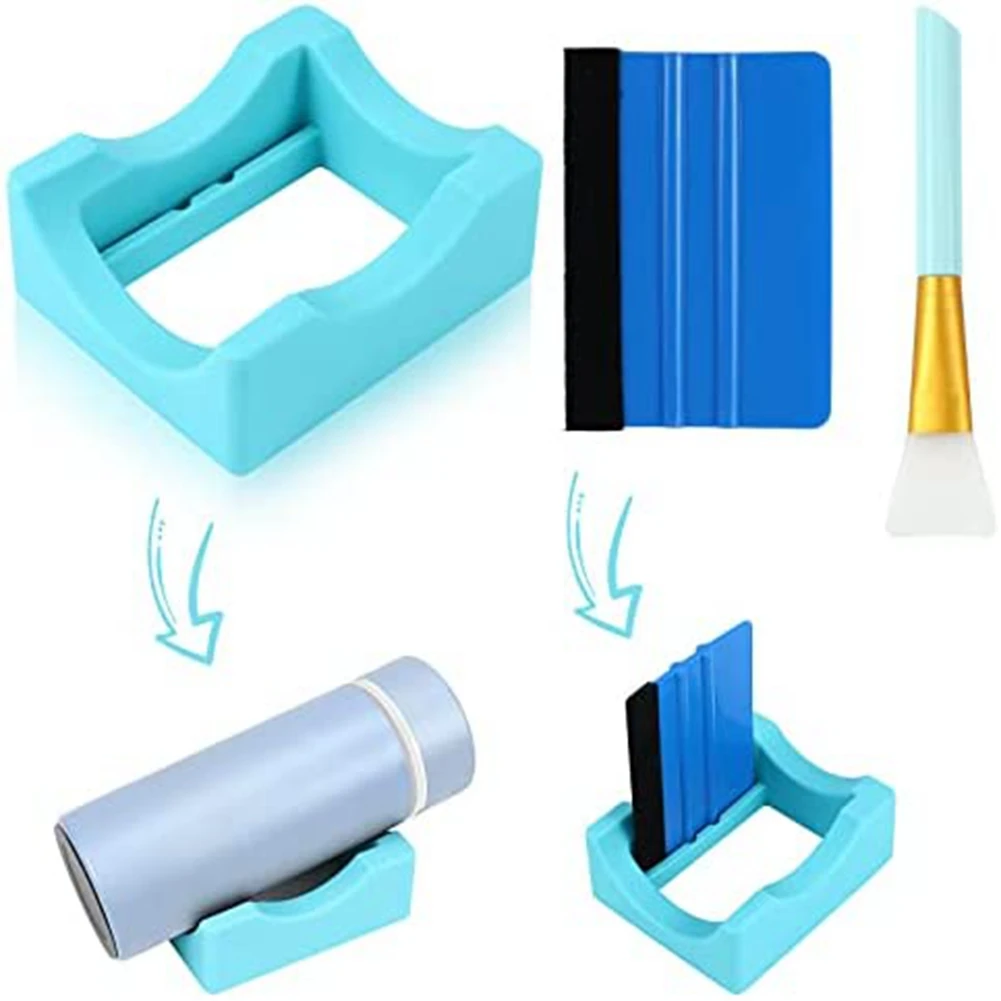 Silicone Cup Cradle Tumbler Holder For Crafting, For Crafts With Built-In Slot And Felt Edge