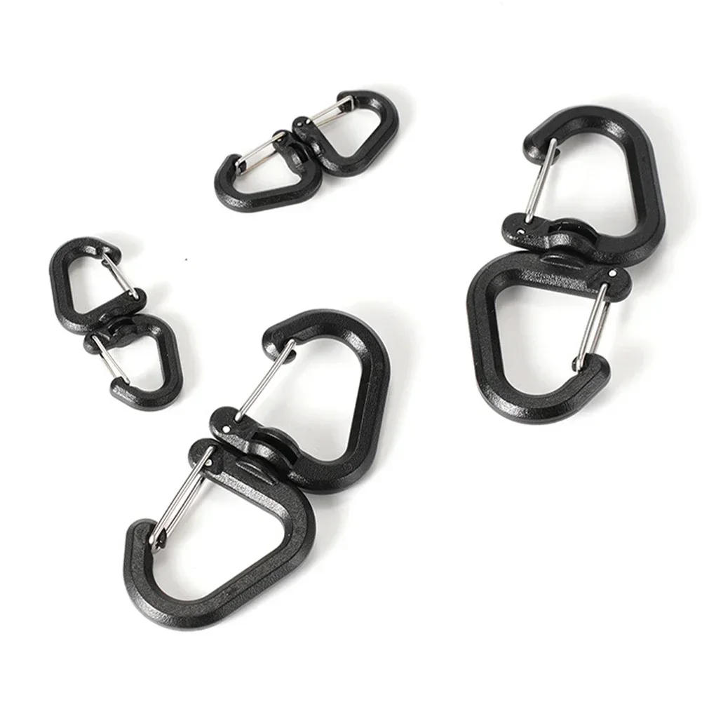 Double Carabiner Keychain 360 Degree Locking Hooks Portable S Chain Hooks Multi-Use Backpack Keychain Carabiner