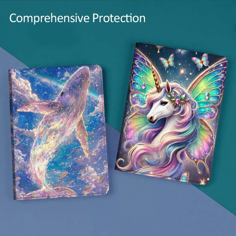 

Popular Art Horse Color Whale Gift For Huawei MediaPad T5 T10s M6 M5Lite SE Honor Tab 5 6 7 V7 V8 X8a X9a Pro Soft Tablet Case