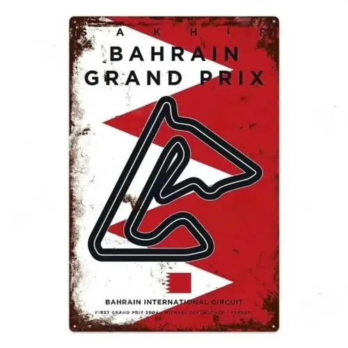 Brands-Hatch Circuit Bahrain Grand Prix Tin Metal Sign Wall Art