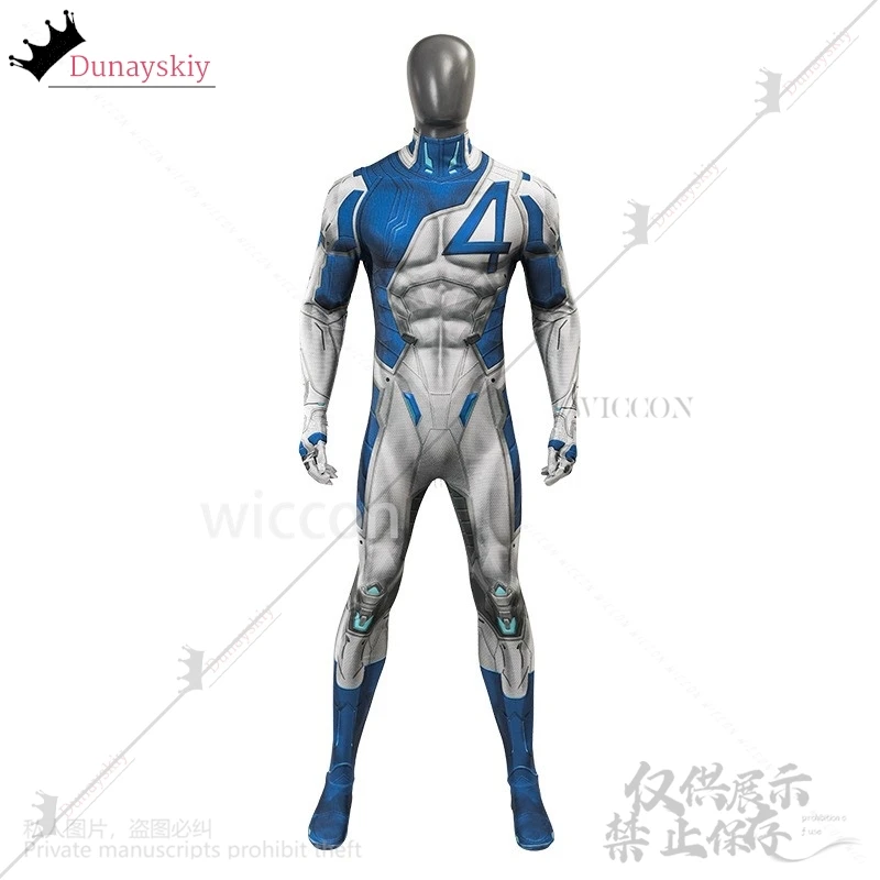 ミスターファンタスティックコスプレ衣装全身タイツスパンデックスボディスーツジャンプスーツスーツヒーロー衣装アニメゲームライバルロールプレイ男カスタマイズ