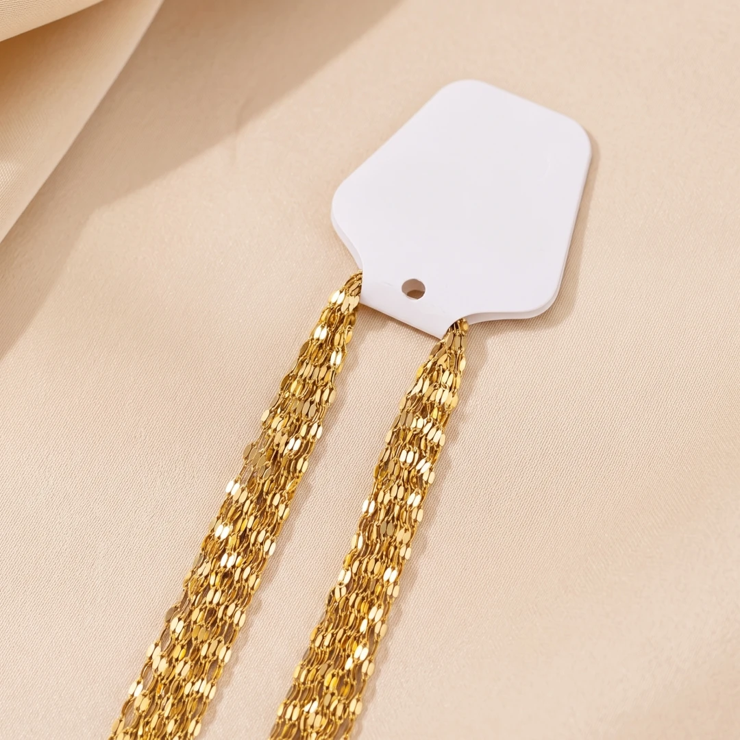 10 Stück 2mm Gold Edelstahl Lip-Link-Kette Halskette Großhandel DIY Bastelbedarf Schmuck Minimalistische Choker-Halskette für Damen und Herren – Detail 4