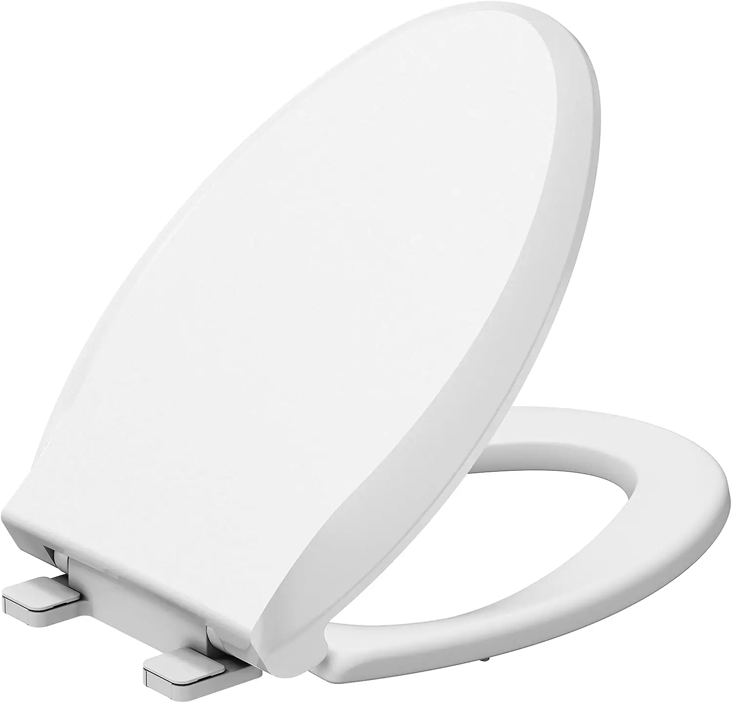 White Toilet Seat Slow Close Quiet Lid Thickened Durable for Both Adults Children Universal Bathroom Accessories Easy Clean PP Material, Quick-Release Feature