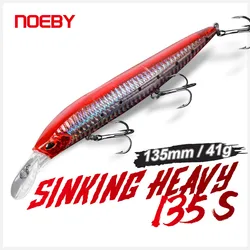 NOEBY Sinking Minnow Fishing Lures 135mm 41g Long Casting Wobblers Hard Bait Jerkbait Heavy Minnow for Sea Bass Fishing Tackle