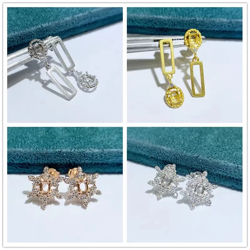 

MeiBaPJ 3 мм * 4 мм эллиптические камни Сделай Сам 925 серебро пустая оправа серьги-гвоздики прекрасный брелок свадебные украшения для женщин