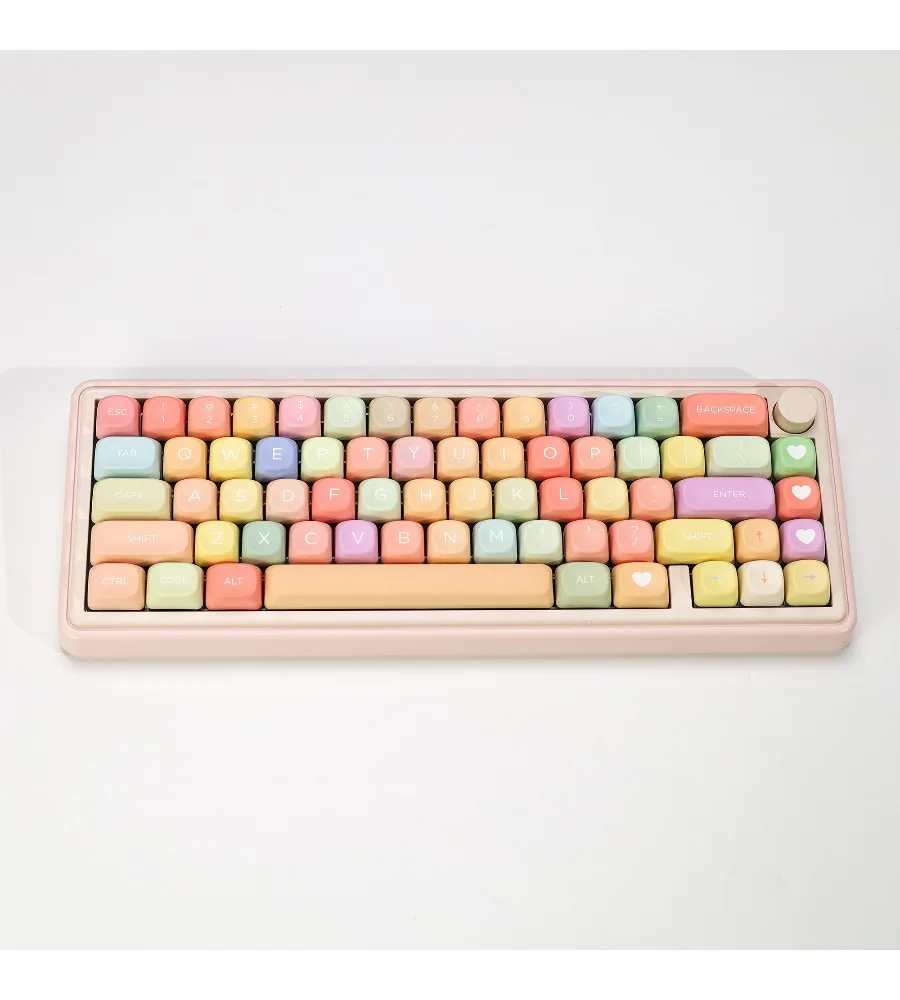 Keycap personality sublimation process suitable for mechanical keyboard 98 rainbow candy theme keycap PBT material KOA height