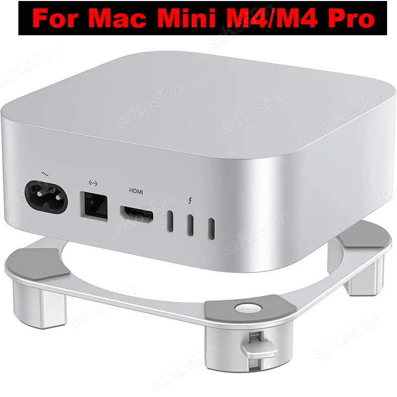 Алюминиевая настольная подставка для Mac mini M4/M4 Pro 2024, кронштейн для рассеивания тепла с кнопкой питания, док-станция, охлаждающий держатель, аксессуары