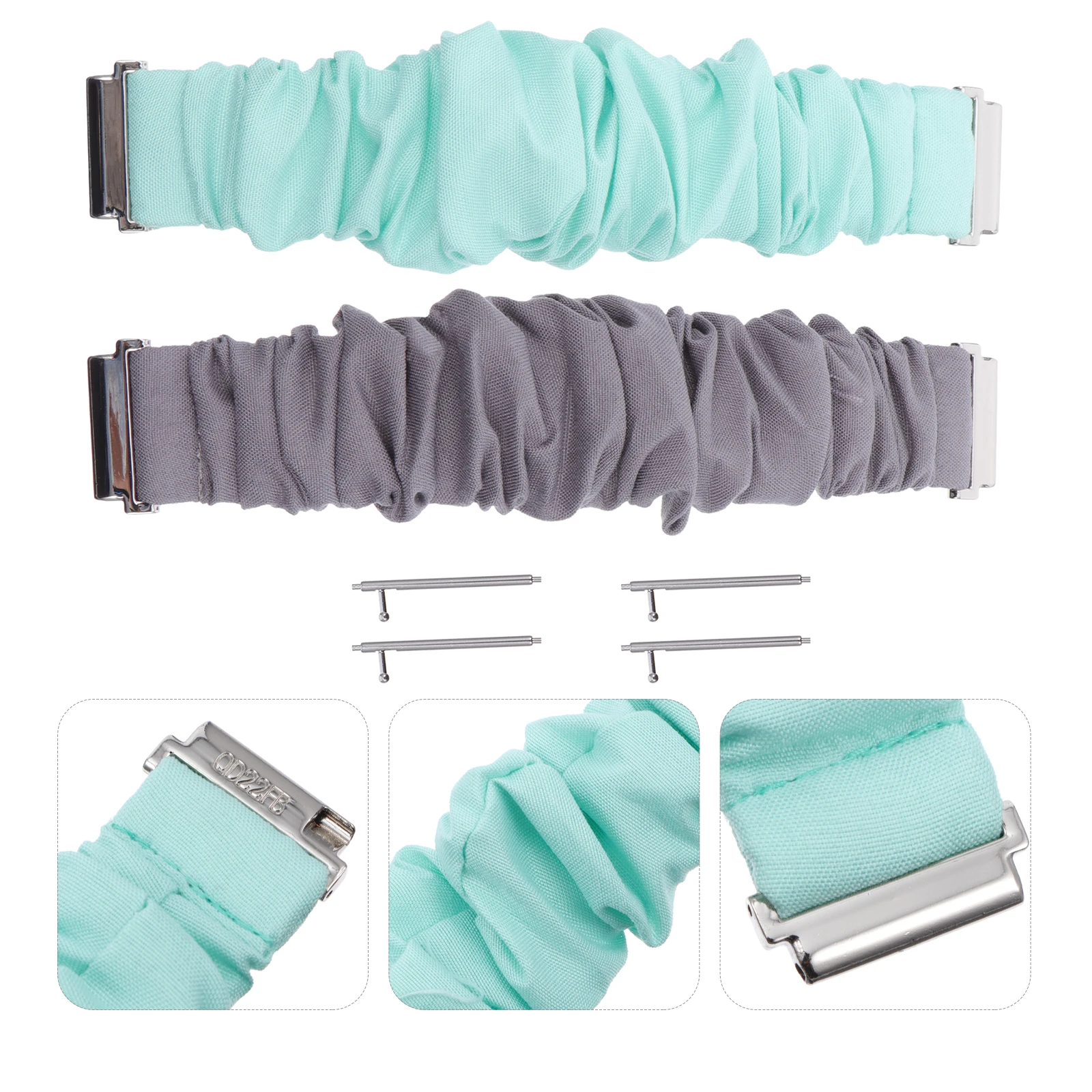 

2Pcs Elastic Wristbands Small Bands Fabric No Allergy Comfortable Casual Watch Accessories Business