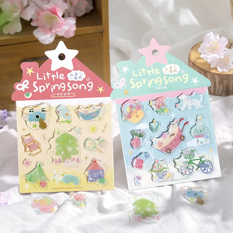 3D Stereo Mini Scrapbook Journal Sticker Korean Sweet Candy Floral Animal Stationery Sticker DIY Decor Sticker Student Supplies