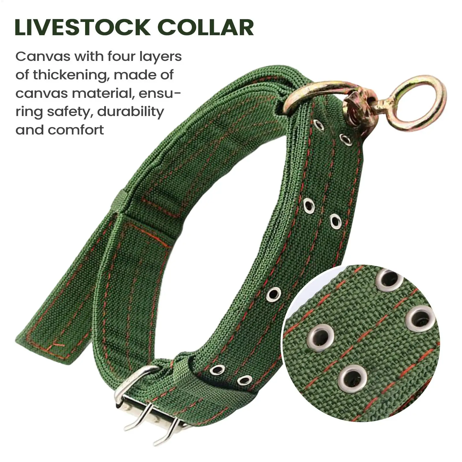 Goat Collar Cow Horse Calf Traction Neck Strap Horse Calf Collar for Pasture Grazing Transportation Feeding Training