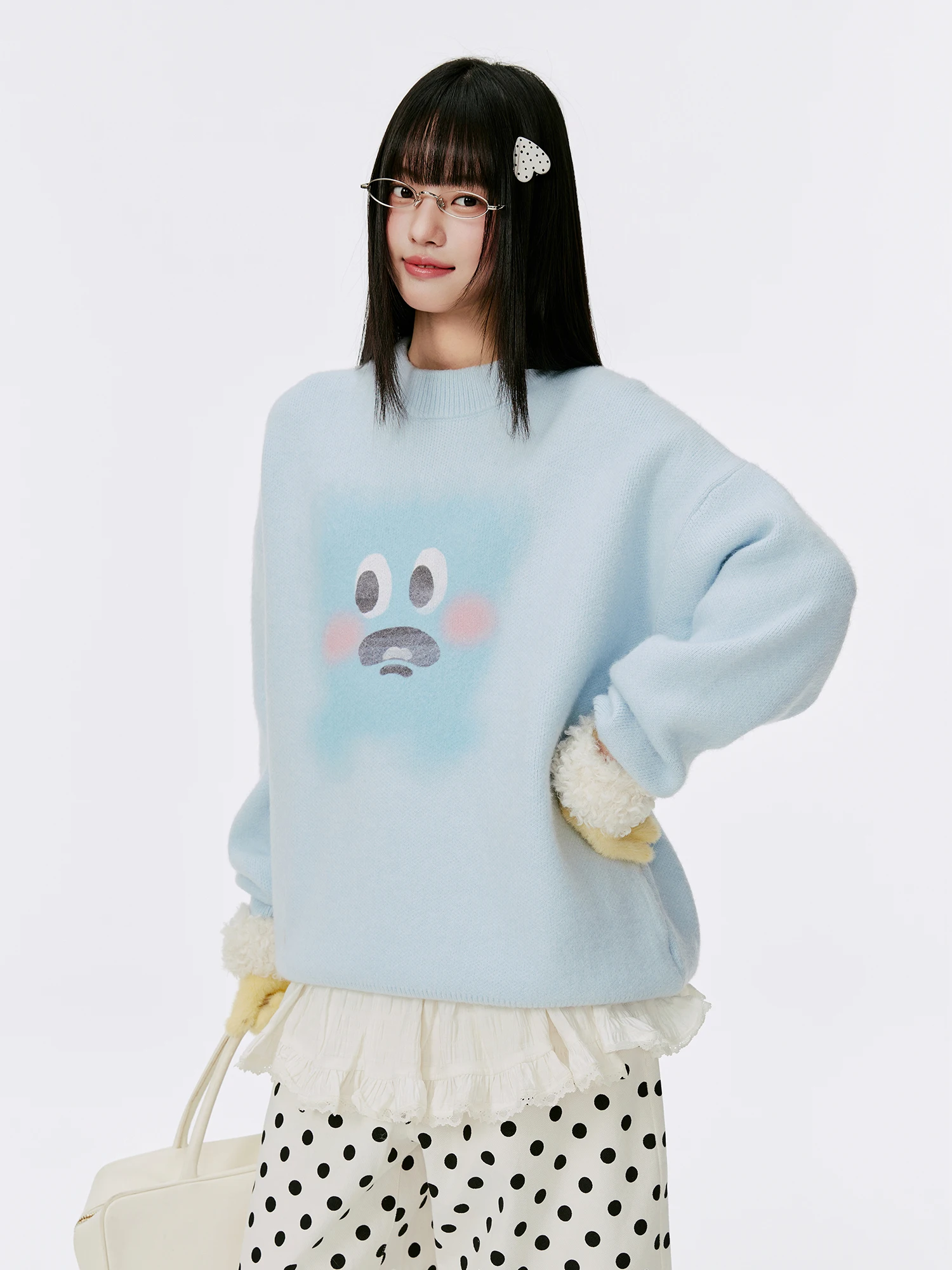 

Sweet Yellow round Ne Pullover Sweater Women's Winter Faion Korean Sle College Sweet Knitted irt BURGENLAND Brand