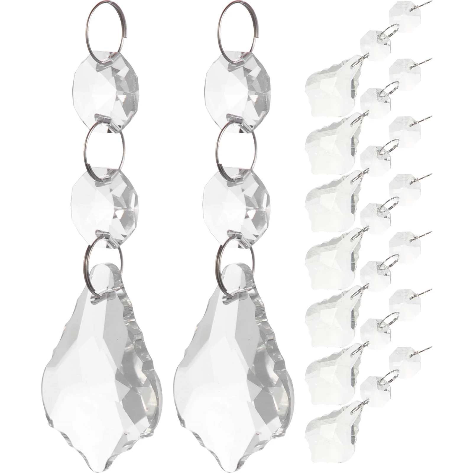 10 Buah Kristal Prisma Kristal Gantung Liontin Transparan untuk Lampu Gantung Dekorasi Pernikahan Ornamen Pesta Rumah