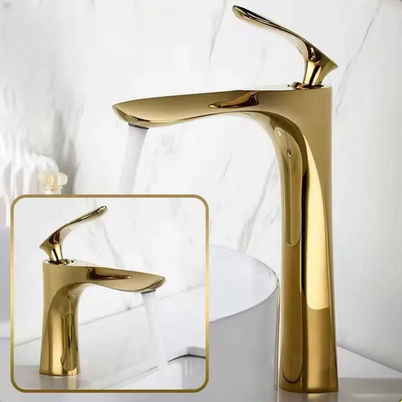 Washbasin faucet, bathroom cold and hot water, all-copper washbasin, bathroom counter basin, faucet