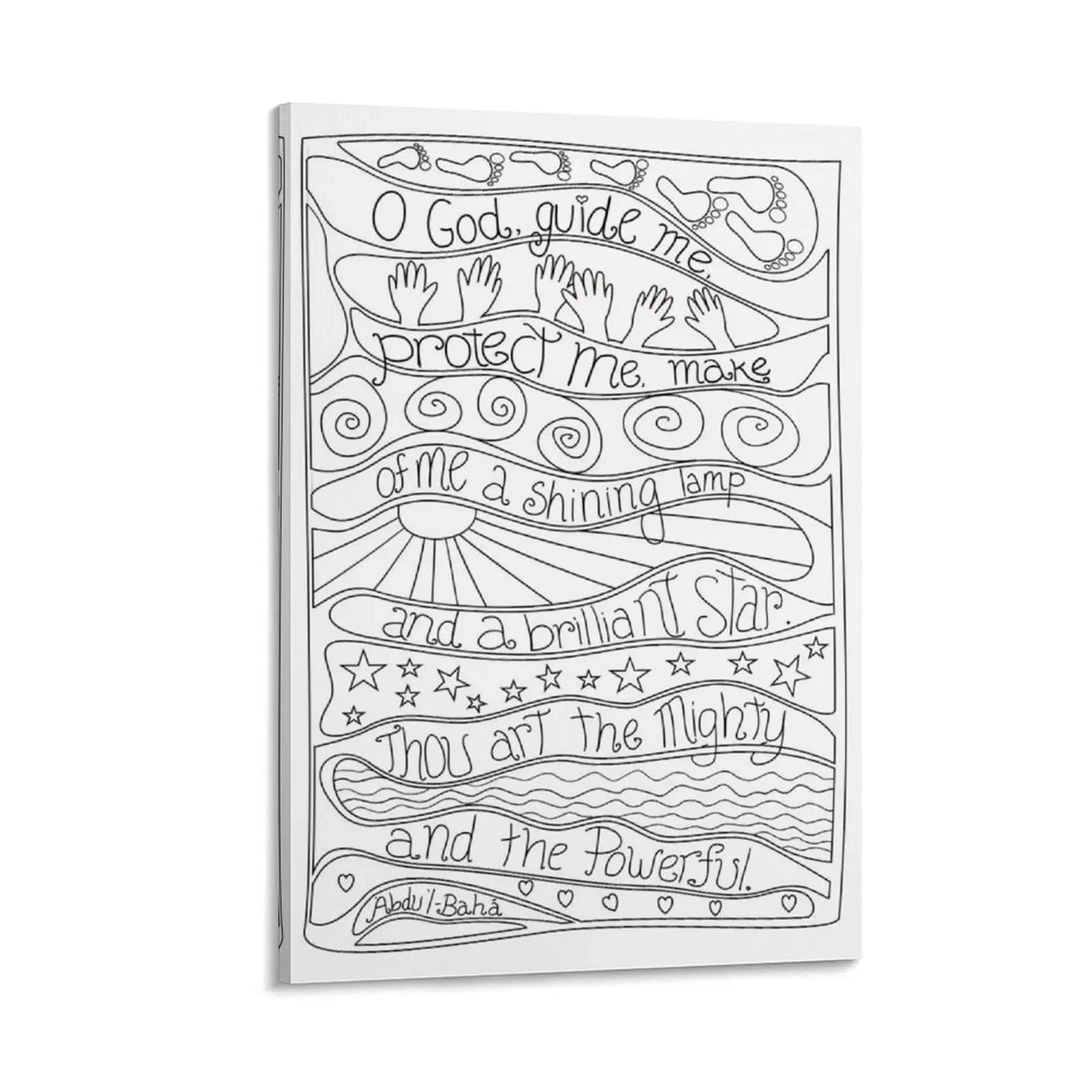

Baha'i Prayer O God Guide me Protect me Canvas Painting Decor for room posters anime poster Decoration bedroom