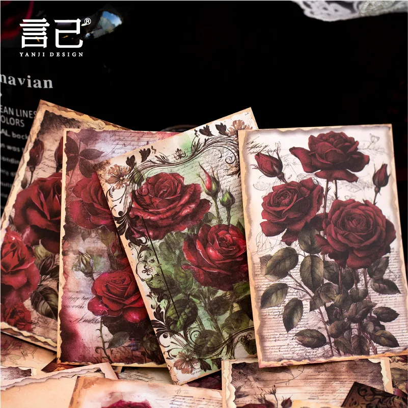 100 pcs Retro European Collage Stickers，DIY Handmade Album Scrapbooking Decorative Paper Supplies